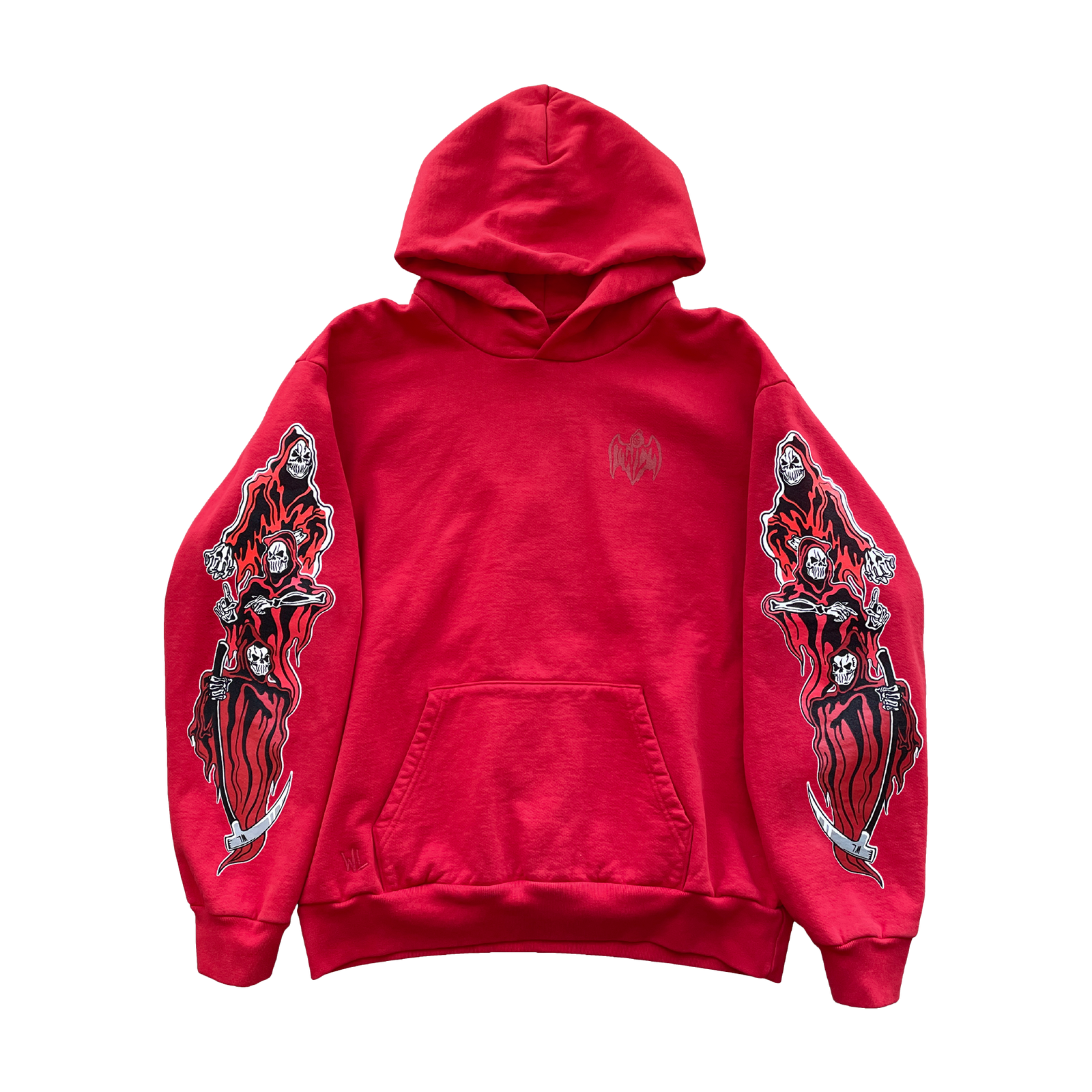 Three Reapers Hoodie - Red/Red