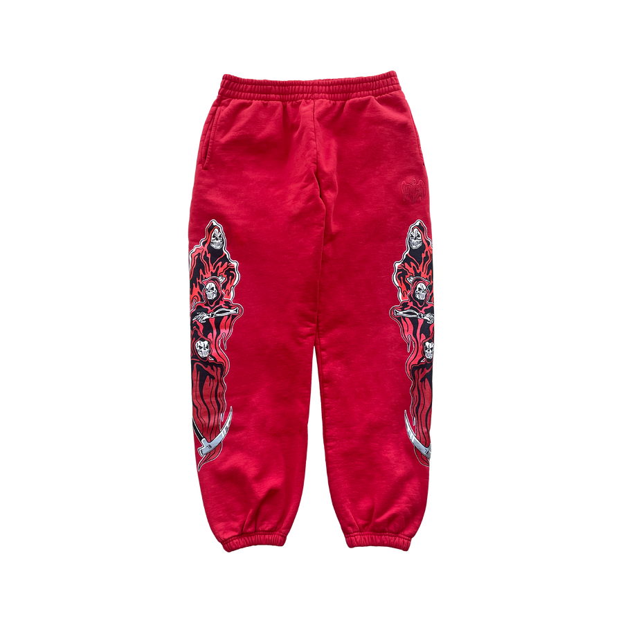 Three Reapers Sweatpants - Red/Red
