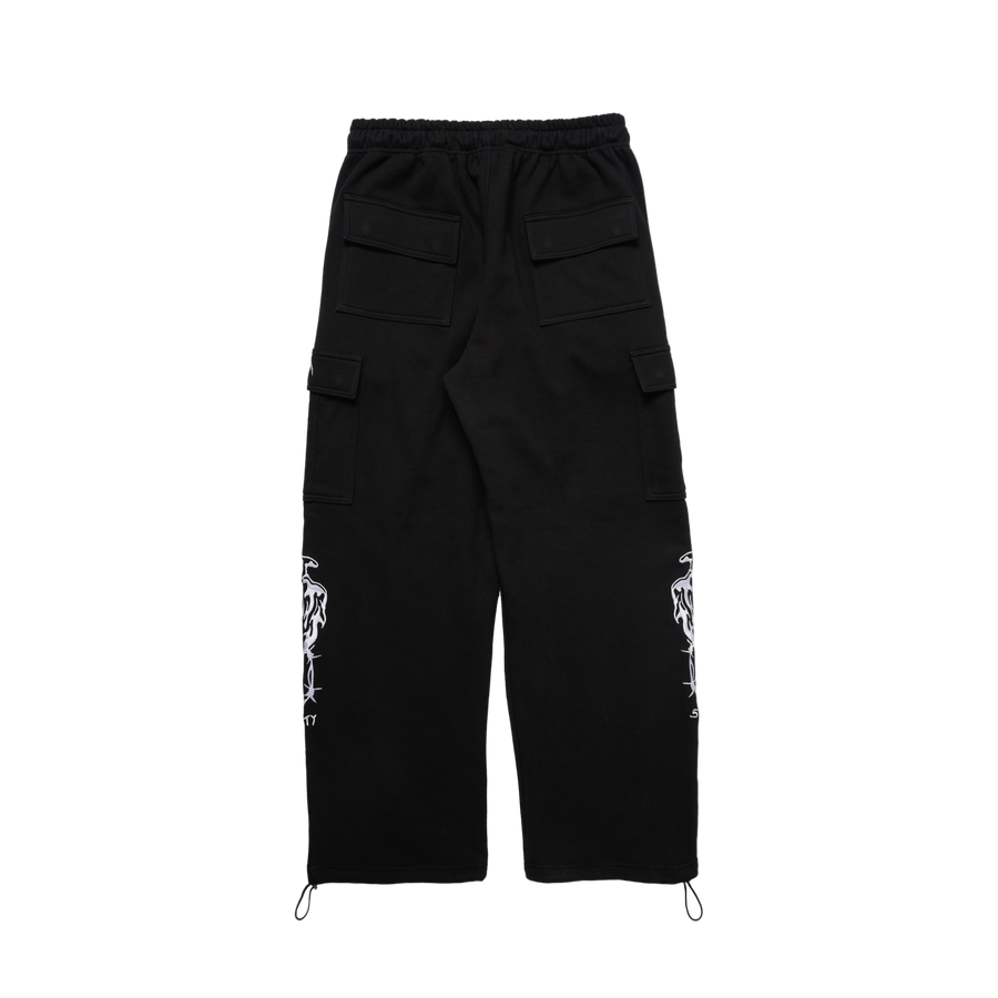 Serenity Baggy Cargo Sweatpants - Black