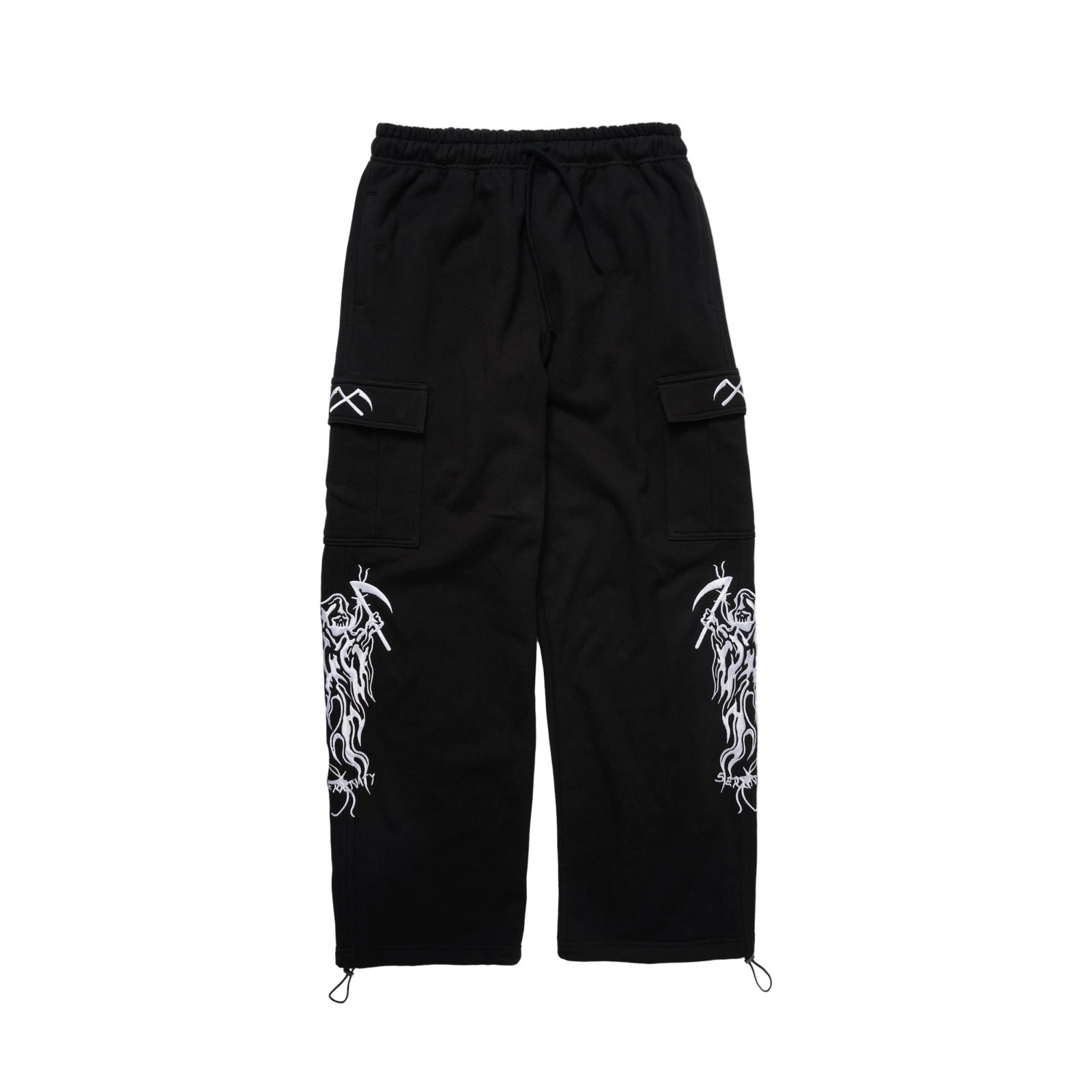 Serenity Baggy Cargo Sweatpants - Black