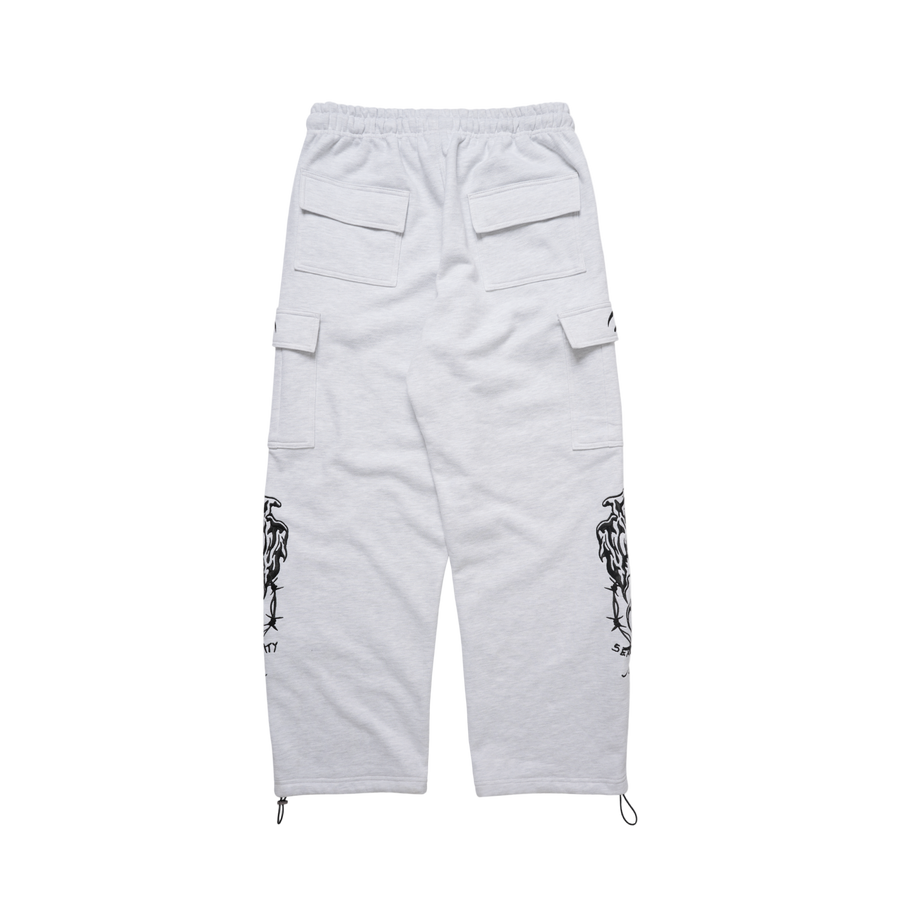 Serenity Baggy Cargo Sweatpants - Heather Grey