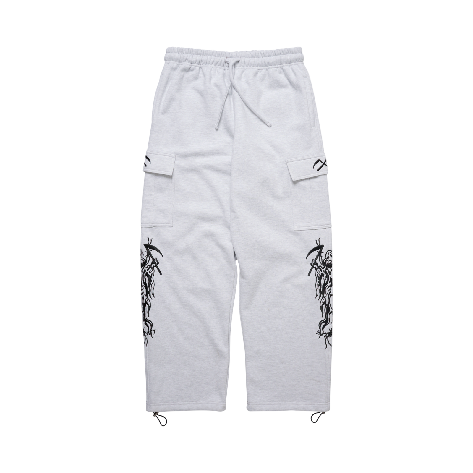 Serenity Baggy Cargo Sweatpants - Heather Grey