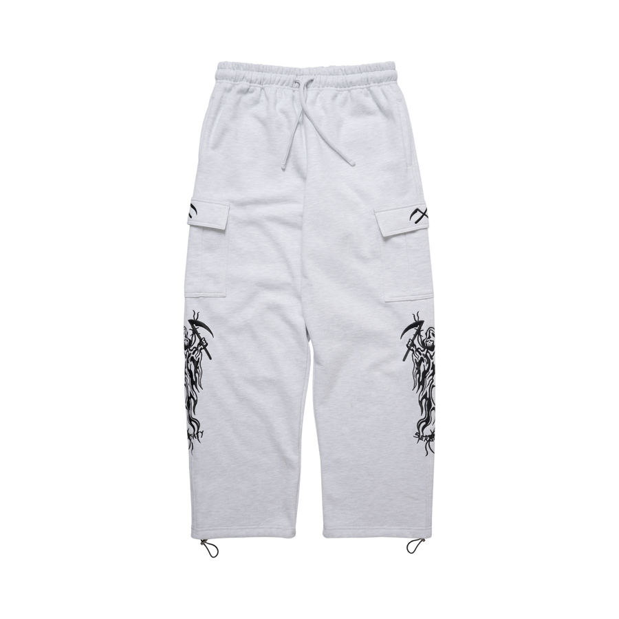 Serenity Baggy Cargo Sweatpants - Heather Grey