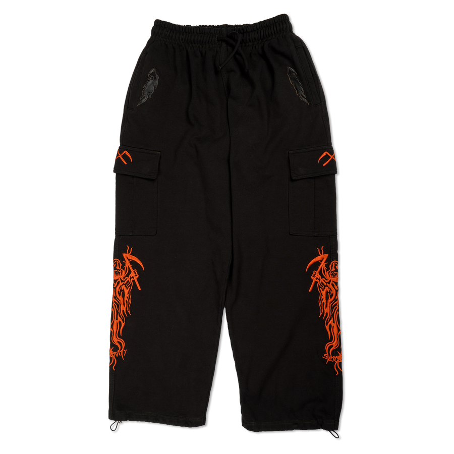 Overdyed Serenity Baggy Cargo Sweatpants - Orange