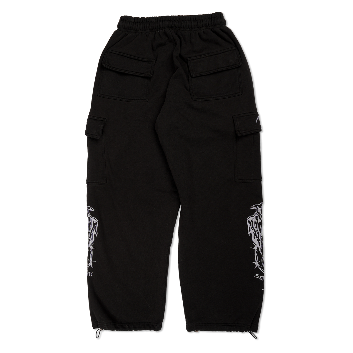 Overdyed Serenity Baggy Cargo Sweatpants - White