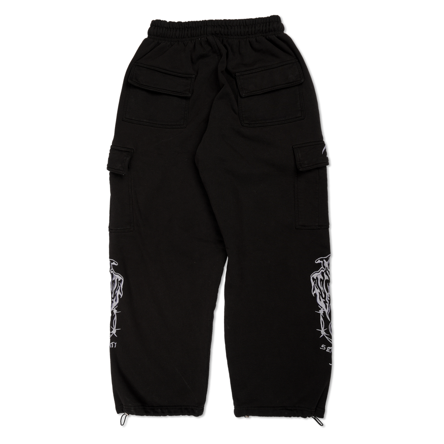 Overdyed Serenity Baggy Cargo Sweatpants - White