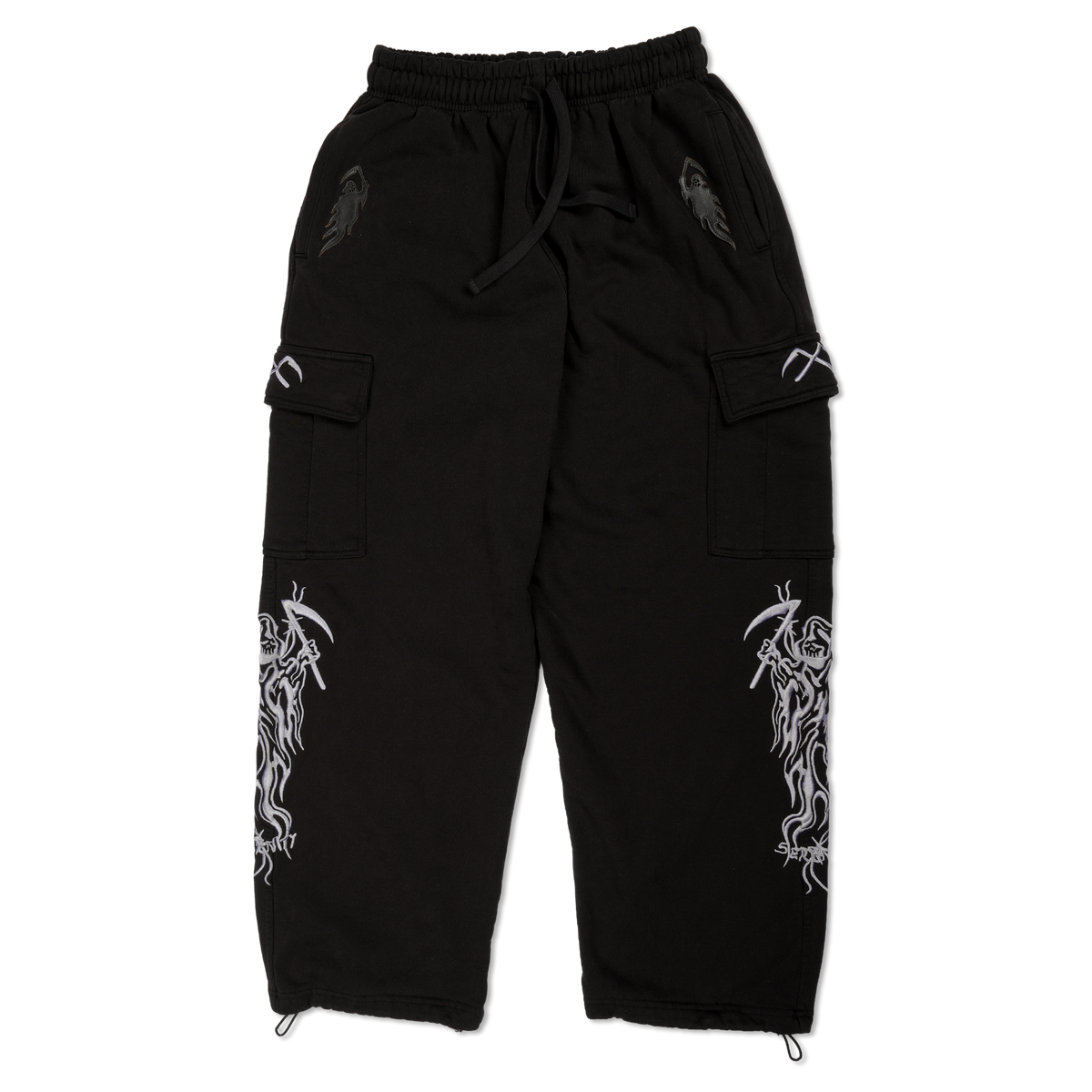 Overdyed Serenity Baggy Cargo Sweatpants - White