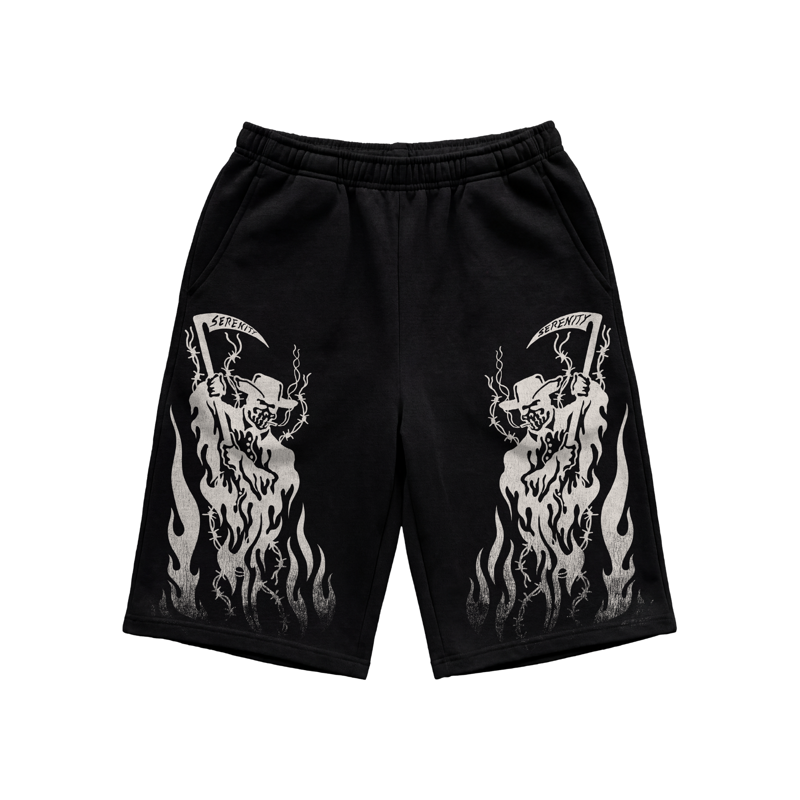 Outlaw Reaper Long Shorts - Black