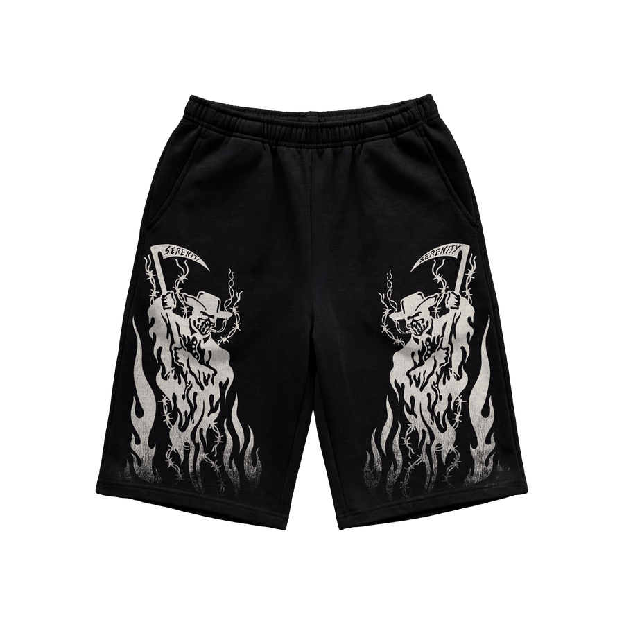 Outlaw Reaper Long Shorts - Black