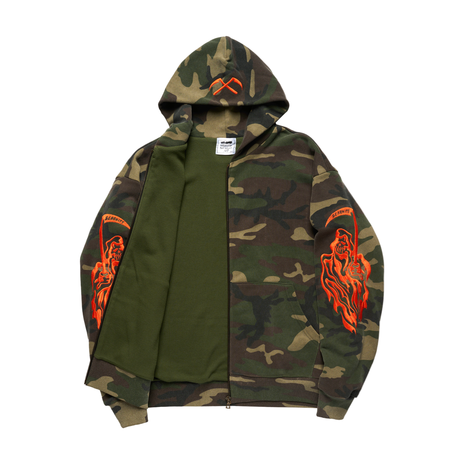 Serenity Reaper Thermal Lined Zip Up - Washed Woodland Camo