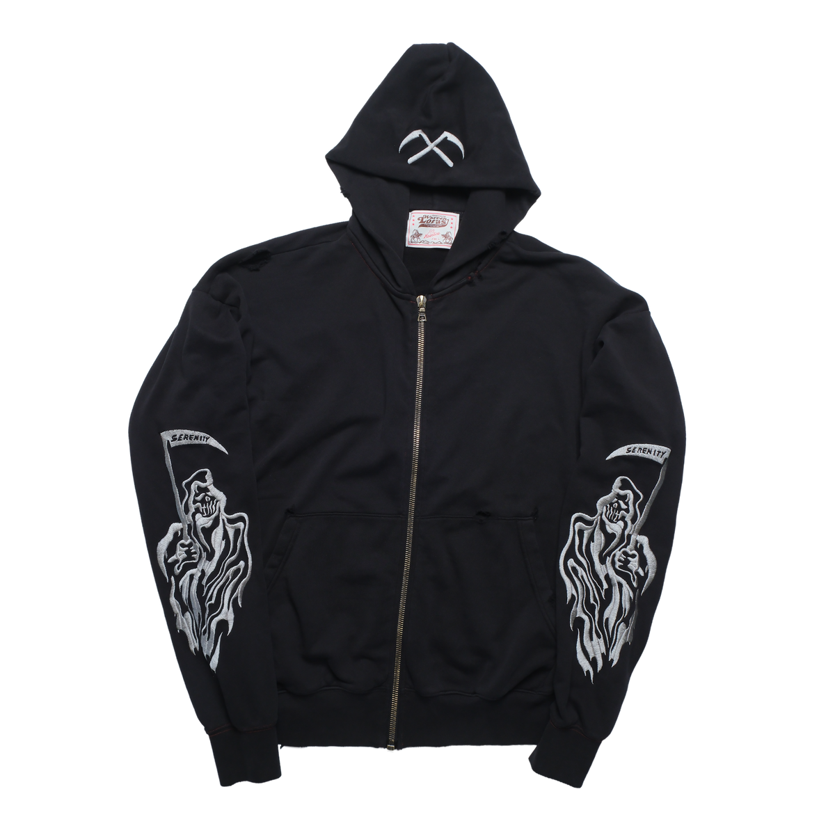 Serenity Reaper Over Dyed Fleece Hoodie - Black