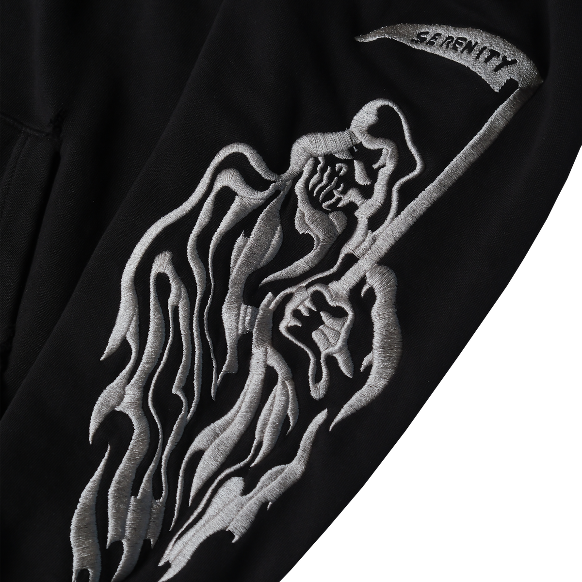 Serenity Reaper Over Dyed Fleece Hoodie - Black