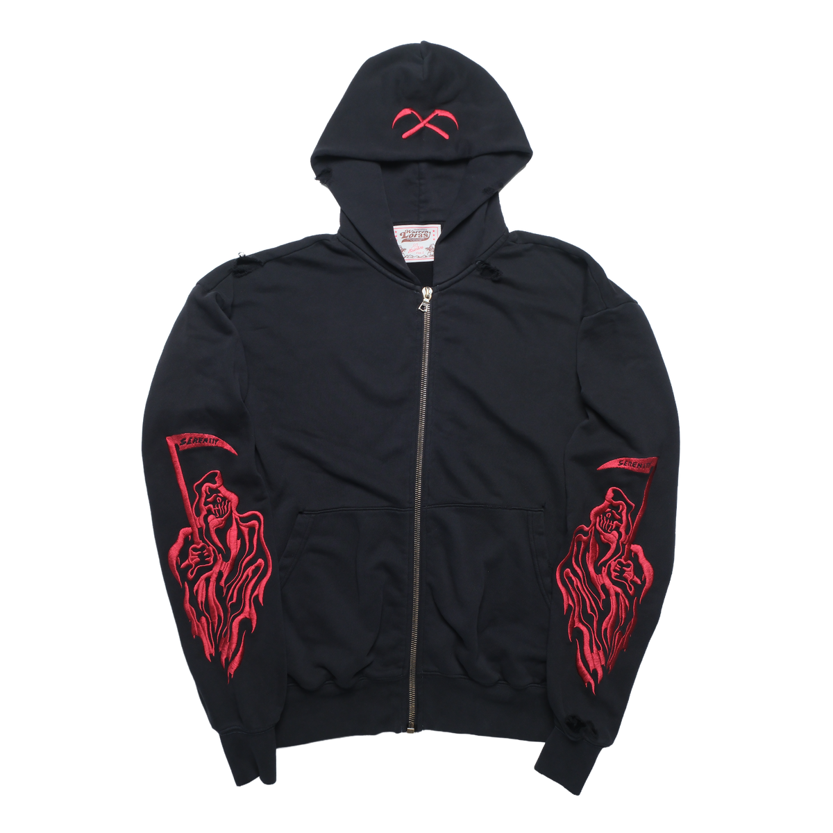 Serenity Reaper Over Dyed Fleece Hoodie - Red