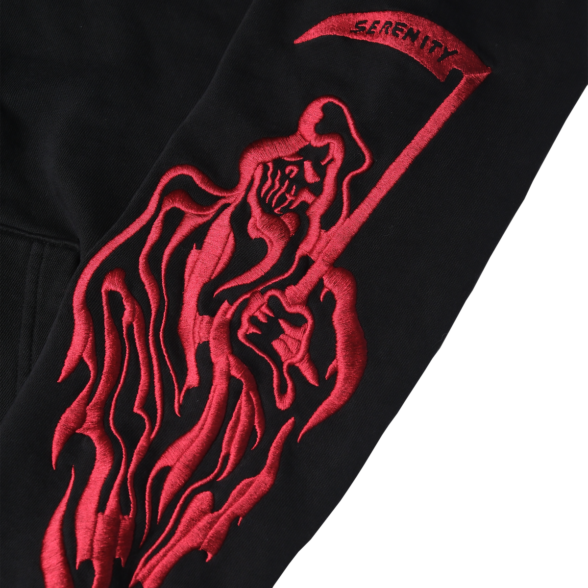 Serenity Reaper Over Dyed Fleece Hoodie - Red