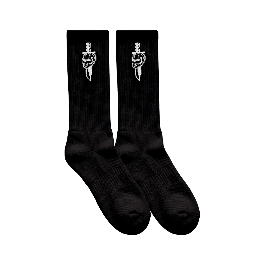Skull and Knife Socks - Black