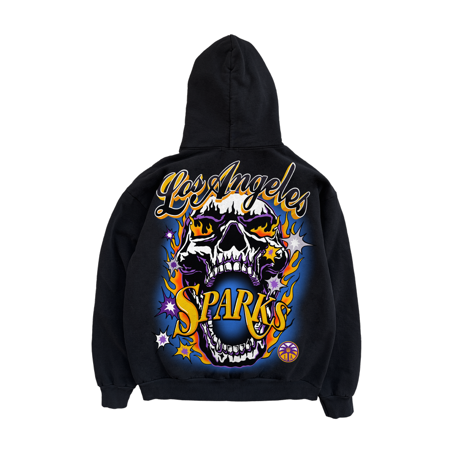 Sparks Skull Zip Hoodie - Black