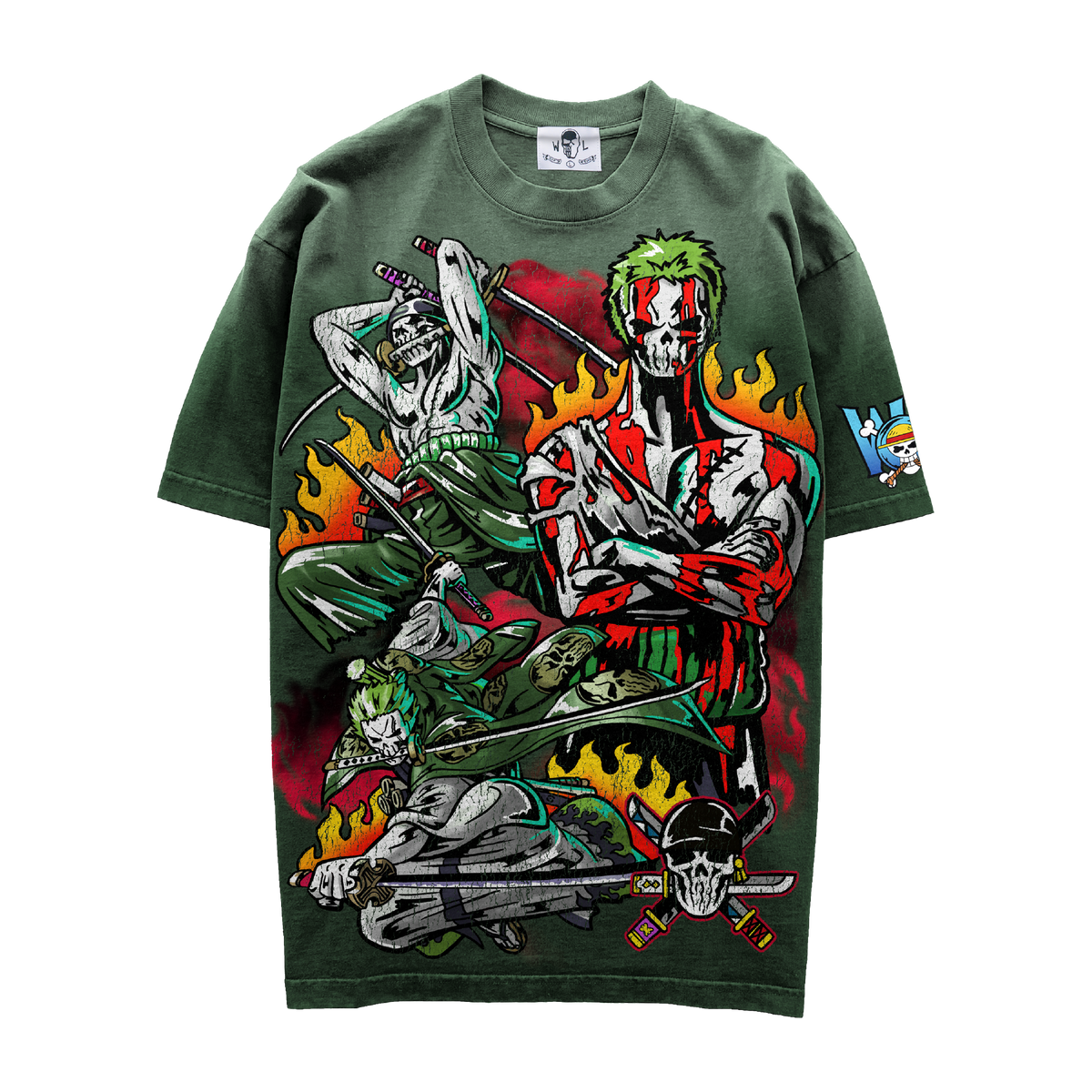 Sword Guy T-Shirt - Sunfaded Green
