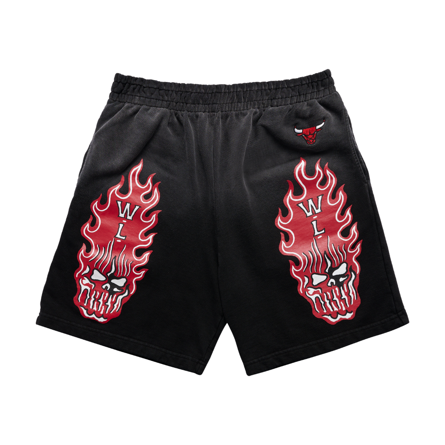 Chicago Bulls Flaming Skull Shorts