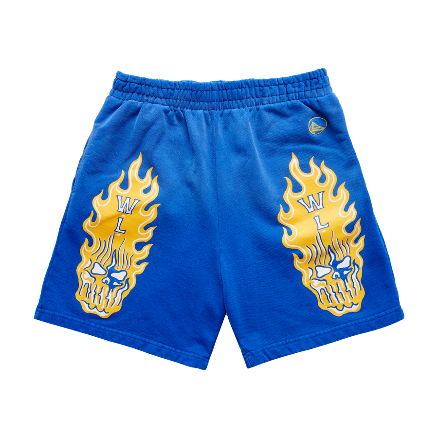 Golden State Warriors Flaming Skull Shorts