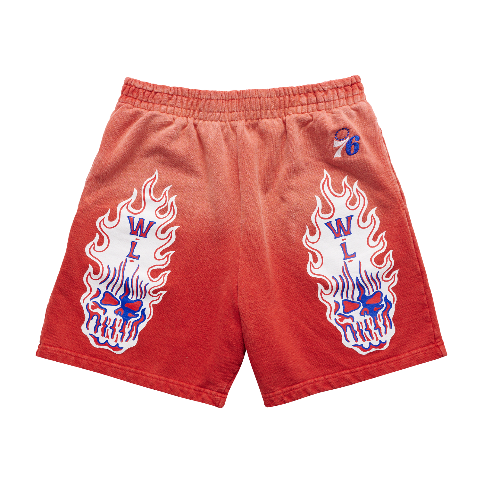 Philadelphia 76ers Flaming Skull Shorts