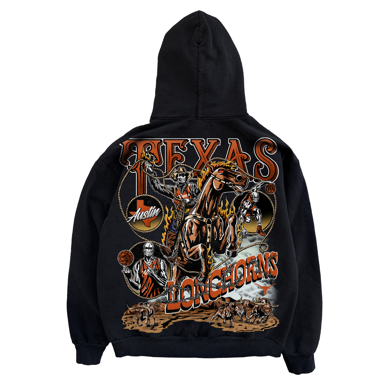 Longhorn Stampede Hoodie - Black