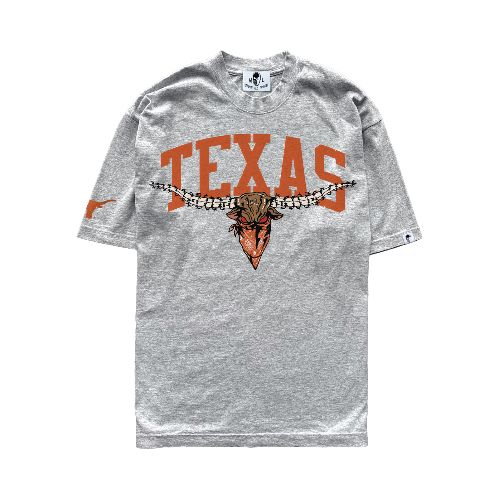 Texas Barbed Longhorn T-Shirt - Ash