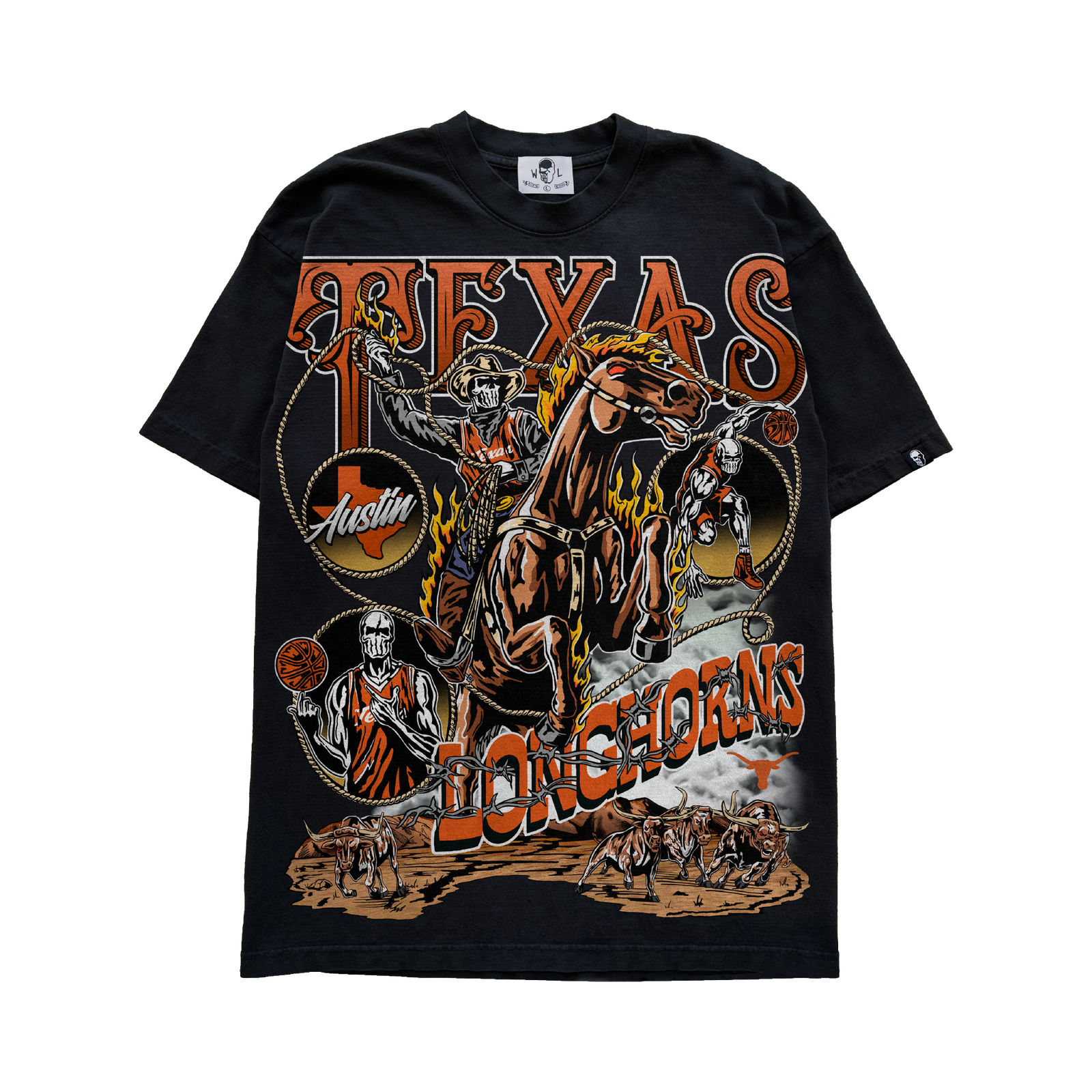 Longhorn Stampede T-Shirt - Black