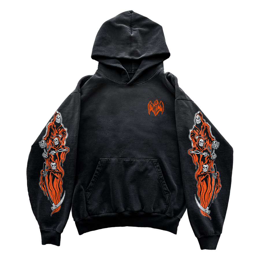 Three Reapers Hoodie - Black/Orange