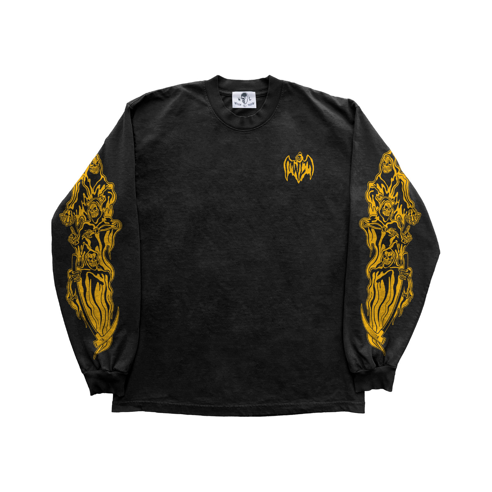 Three Reapers Long Sleeve T-Shirt - Black/Yellow