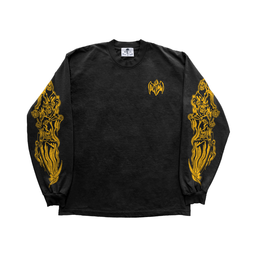 Three Reapers Long Sleeve T-Shirt - Black/Yellow