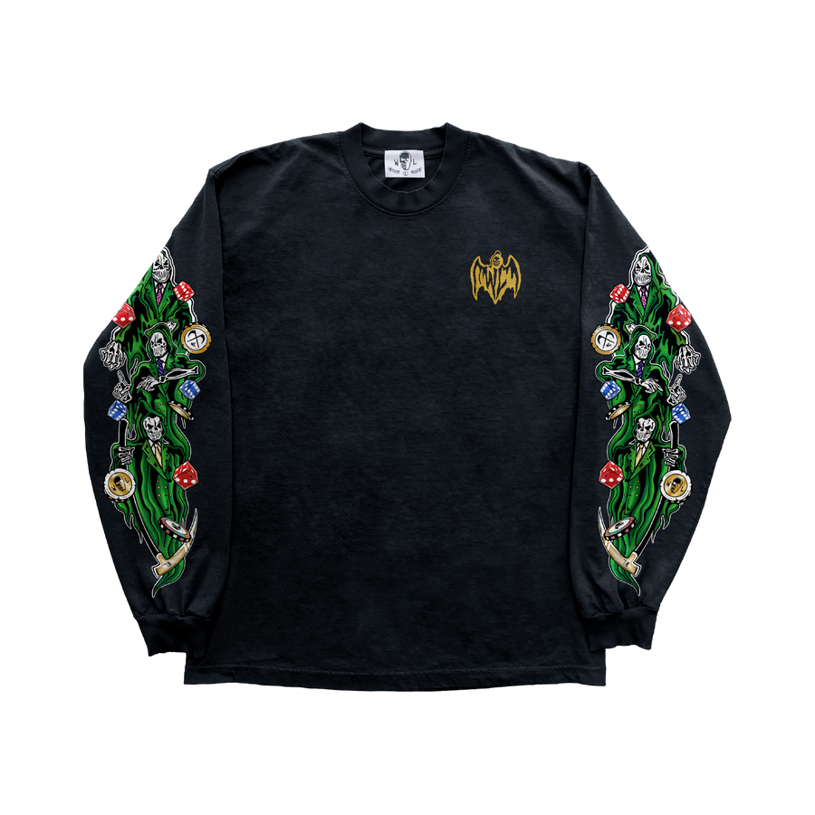 Three Reapers Dice and Chips Long Sleeve Shirt - Black