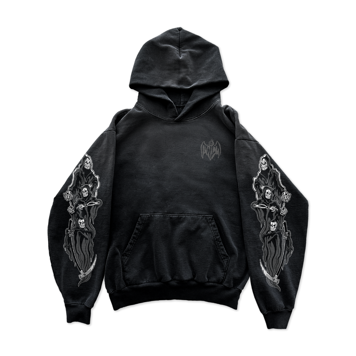 Three Reapers Hoodie - Faded Black