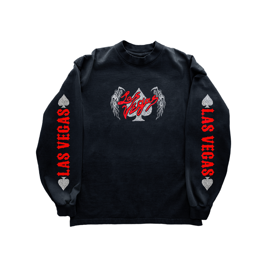Vegas Spade Long Sleeve Shirt - Black