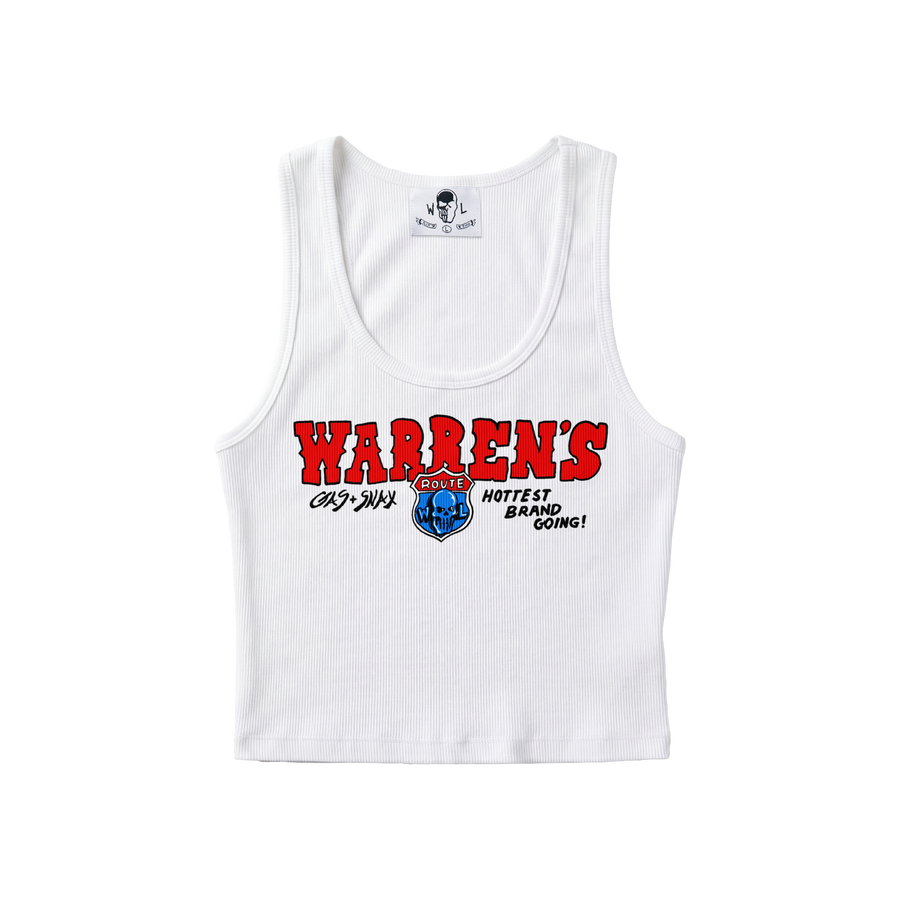 Gas and Snax Women's Cropped Tank Top - White