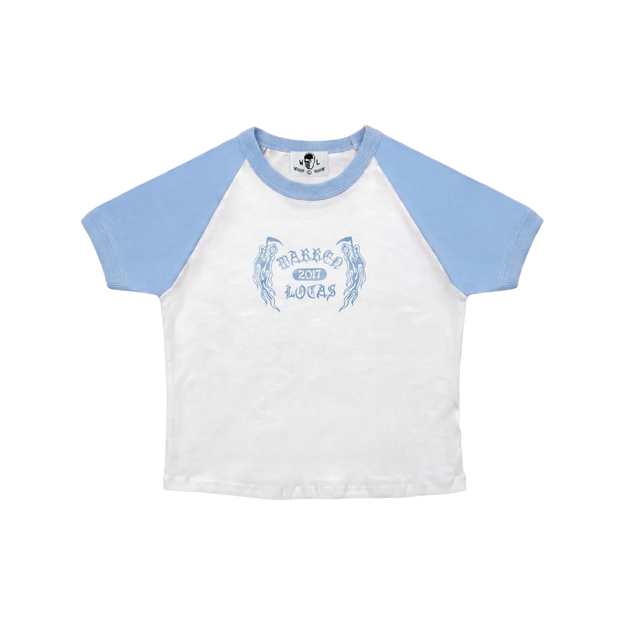 Wreath Reapers Baby Tee - White/Blue