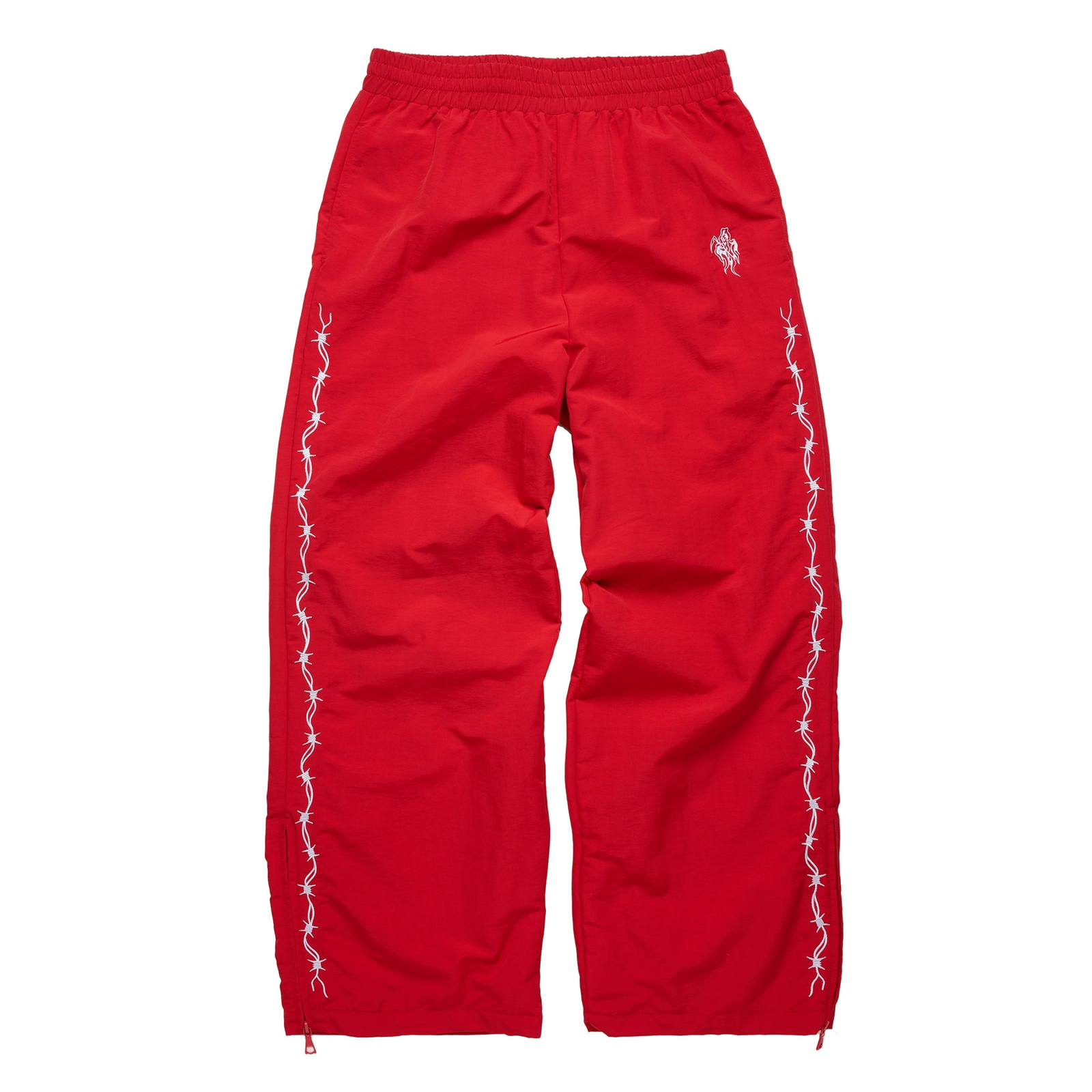 Barbed Wire Nylon Track Pants - Red - clean background