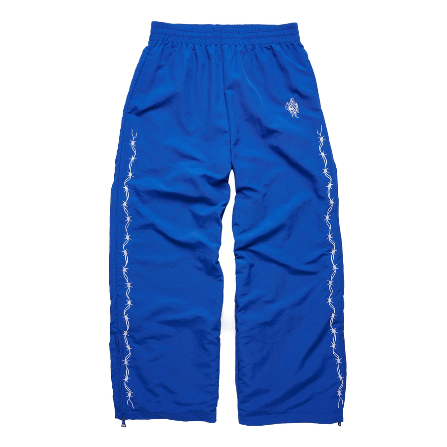 Barbed Wire Nylon Track Pants - Royal Blue - clean background