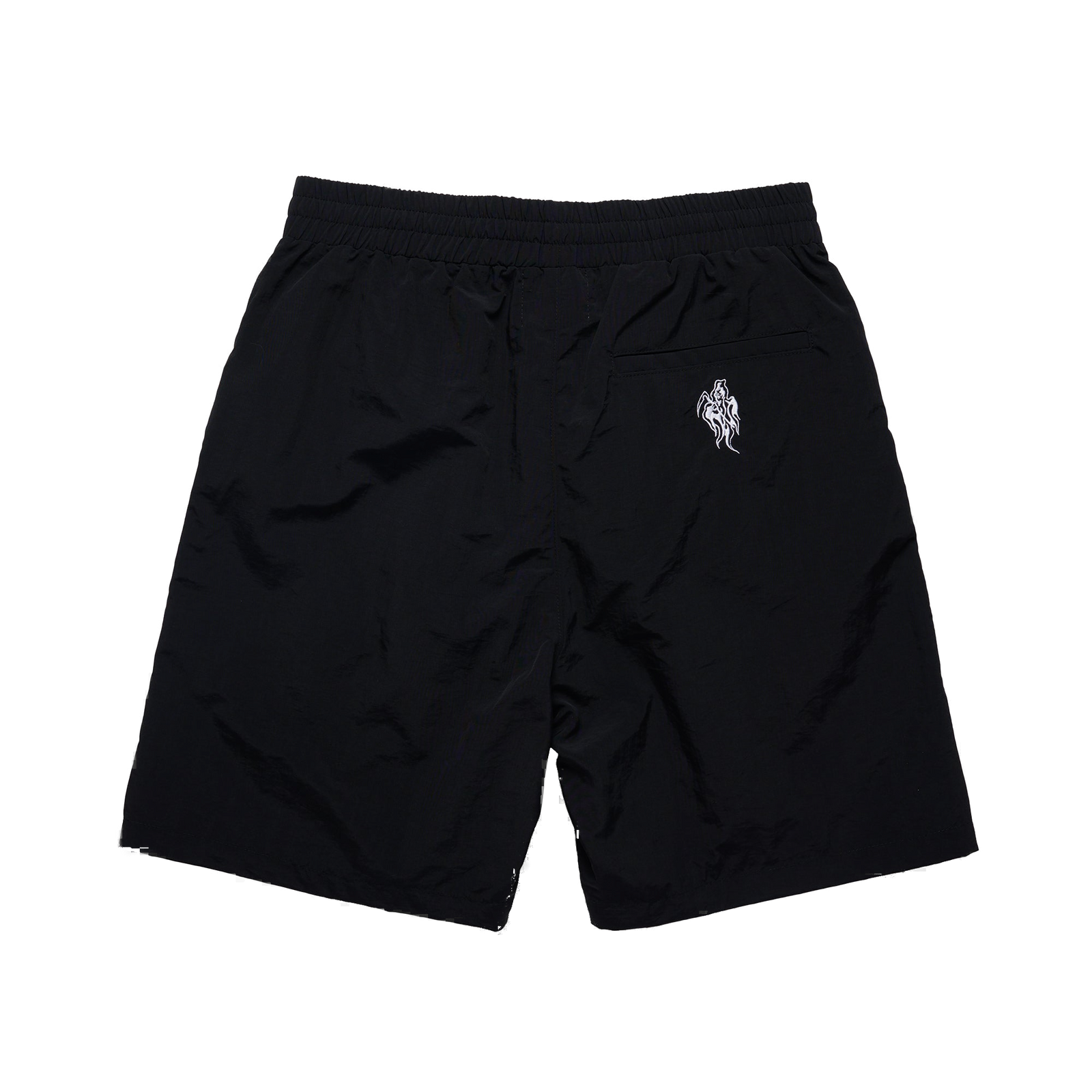 Barbed Wire Nylon Track Shorts - Black - clean background