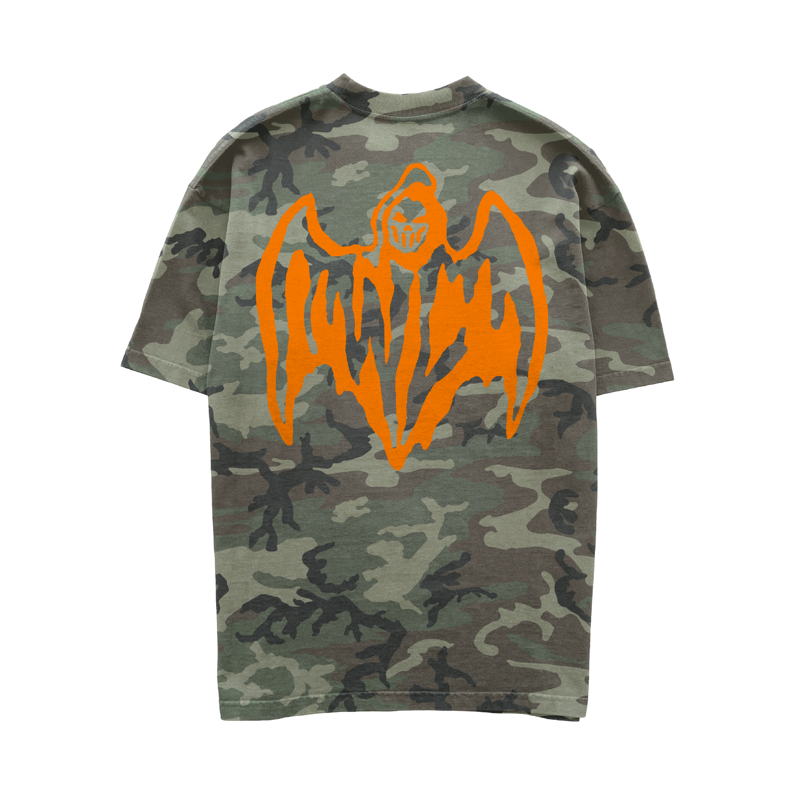 Bat Reaper T-Shirt - Faded Woodland Camo