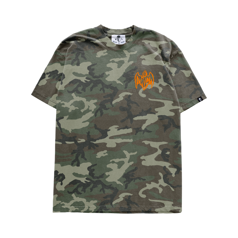 Bat Reaper T-Shirt - Faded Woodland Camo