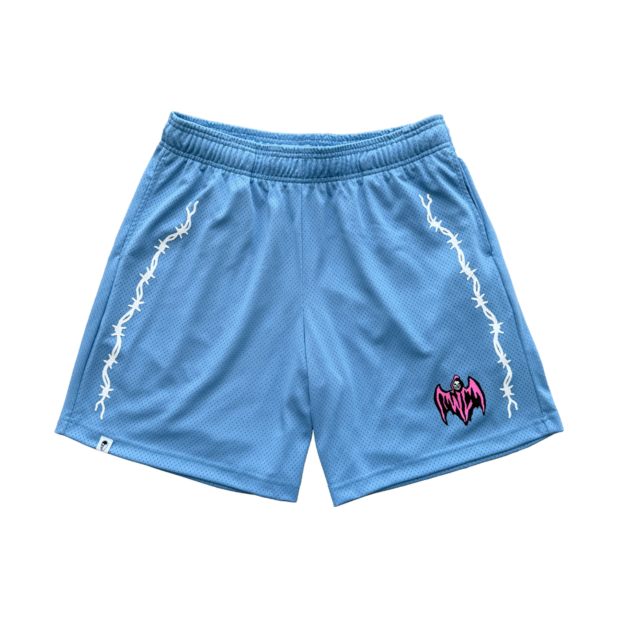 Bat Reaper Mesh Shorts - Light Blue