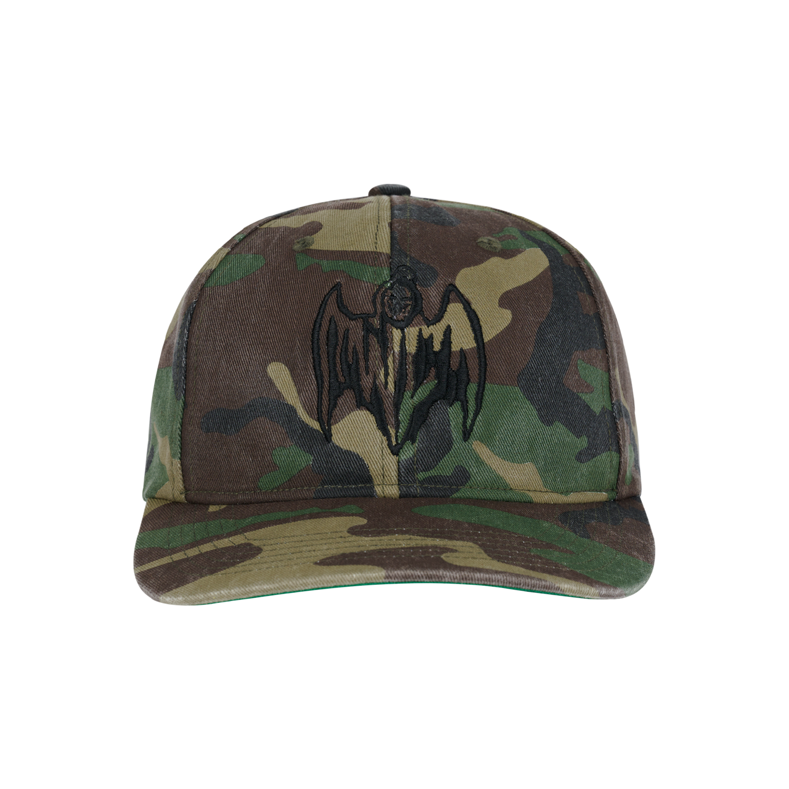 Bat Reaper Hat - Black/Woodland Camo