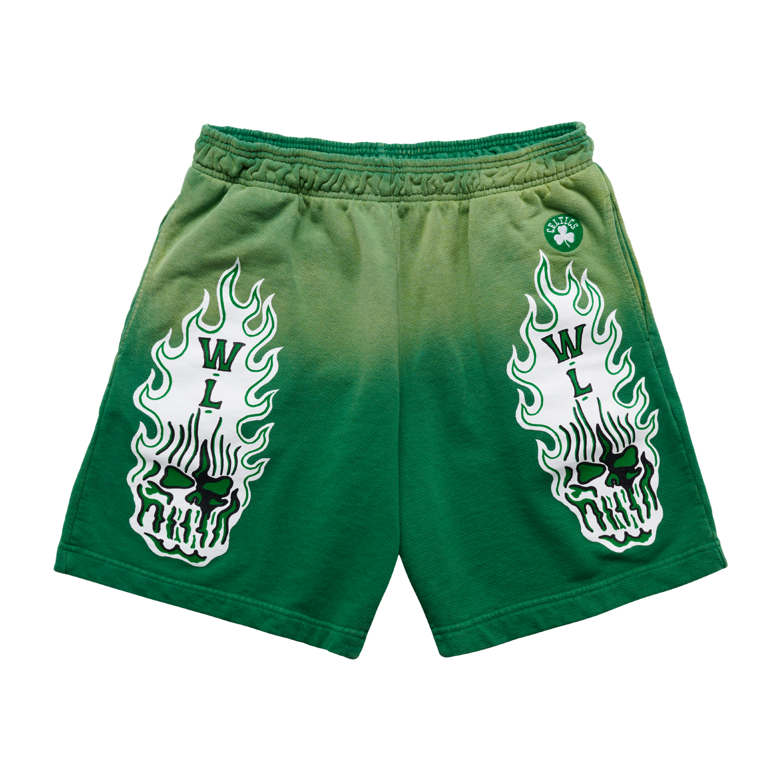 Boston Celtics Flaming Skull Shorts