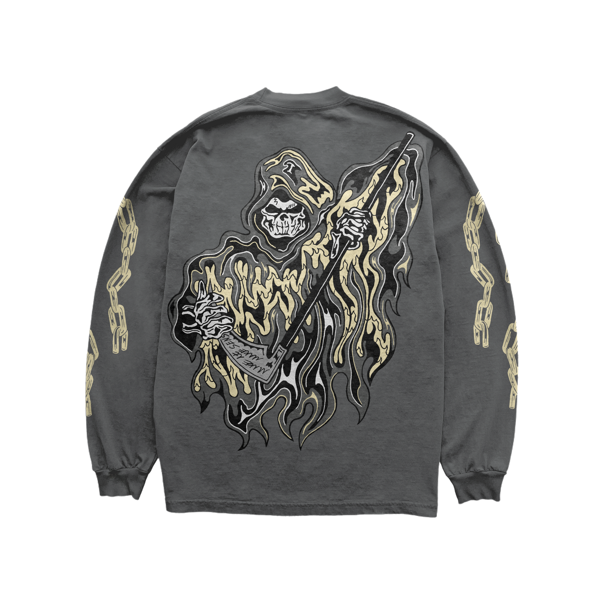 Chain Reaper Long Sleeve T-Shirt - Charcoal – Warren Lotas
