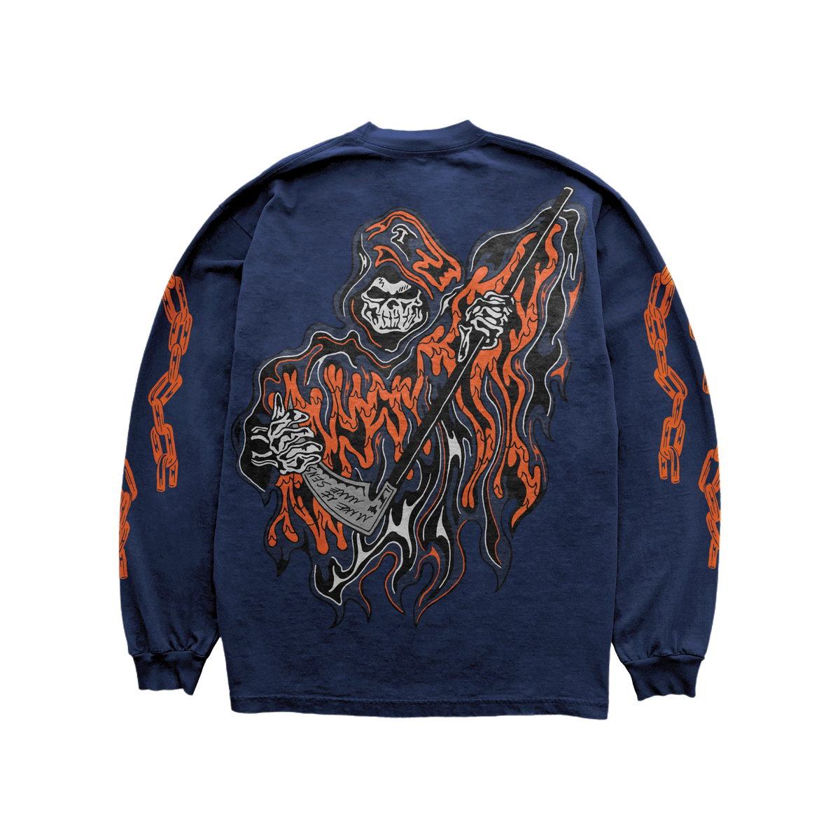 Chain Reaper Long Sleeve T-Shirt - Navy
