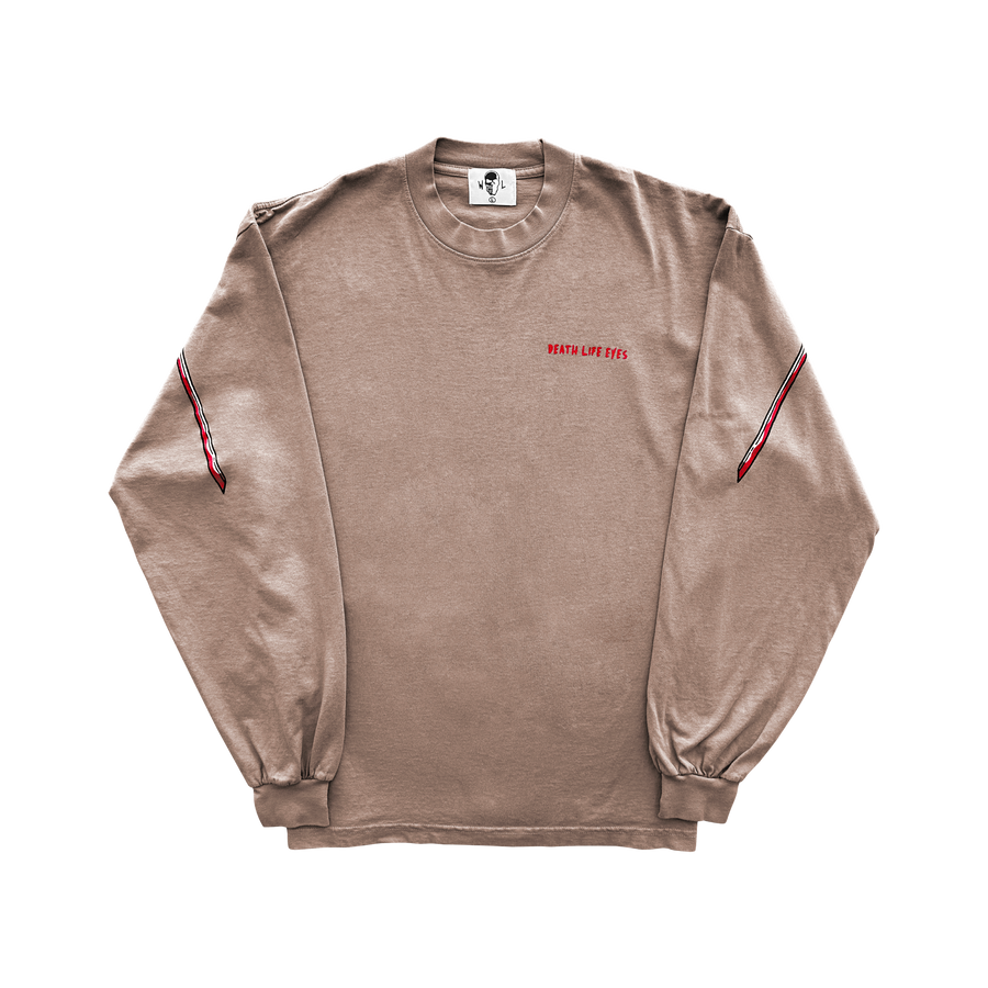 Double Samurai Long Sleeve T-Shirt - Faded Brown