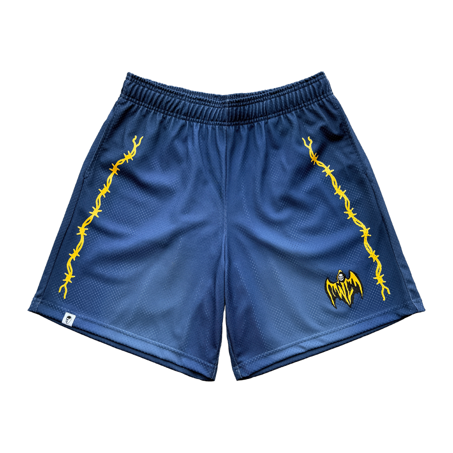 Bat Reaper Mesh Shorts - Sunfaded Blue