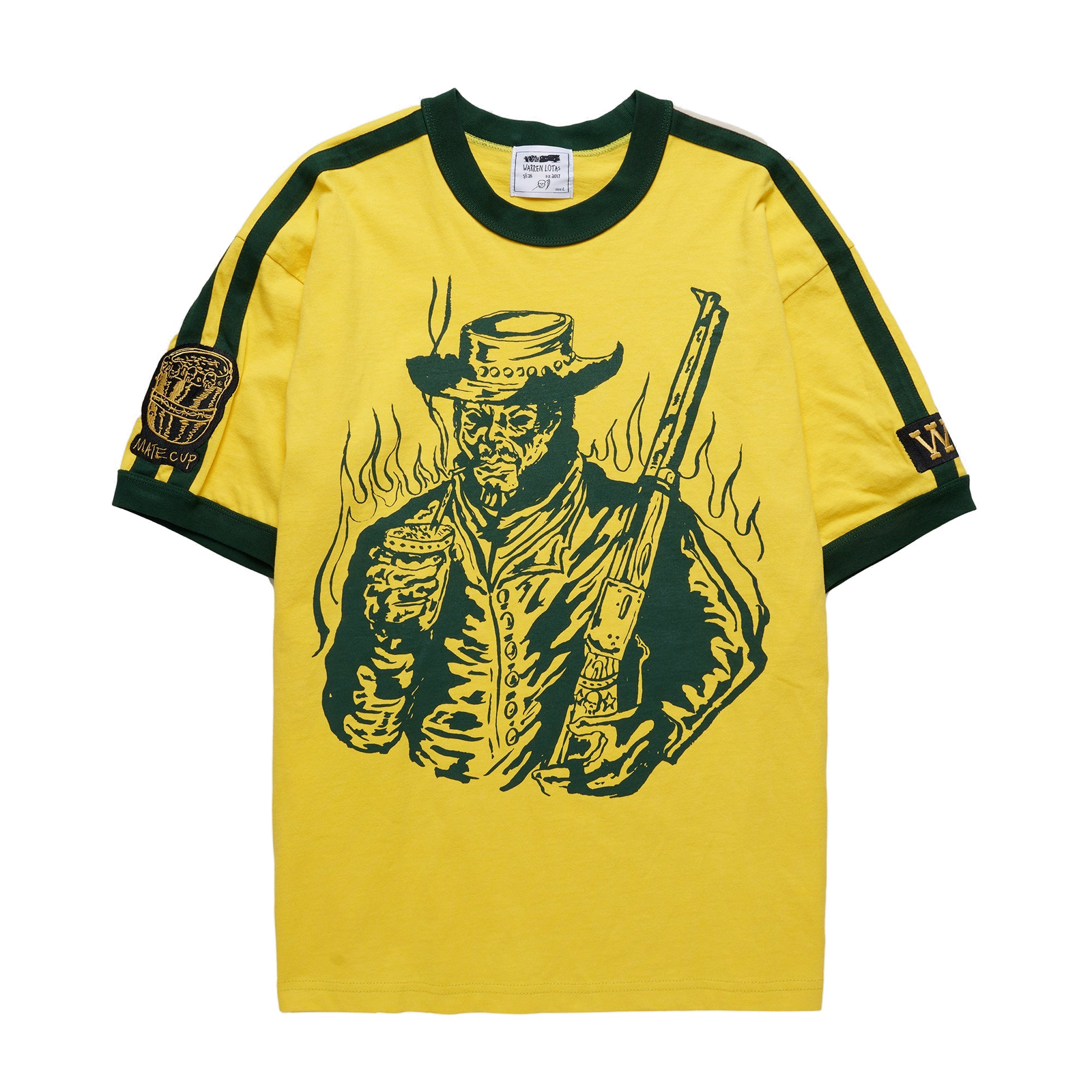 Gaucho Striped Ringer Shirt - Yellow/Green - clean background
