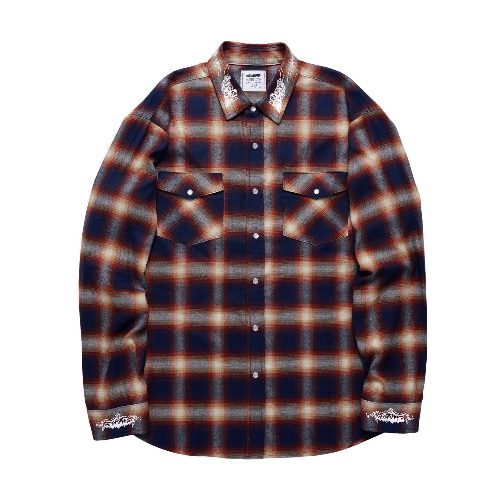 Reaper Japanese Plaid Shirt - Blue/Gold - clean background