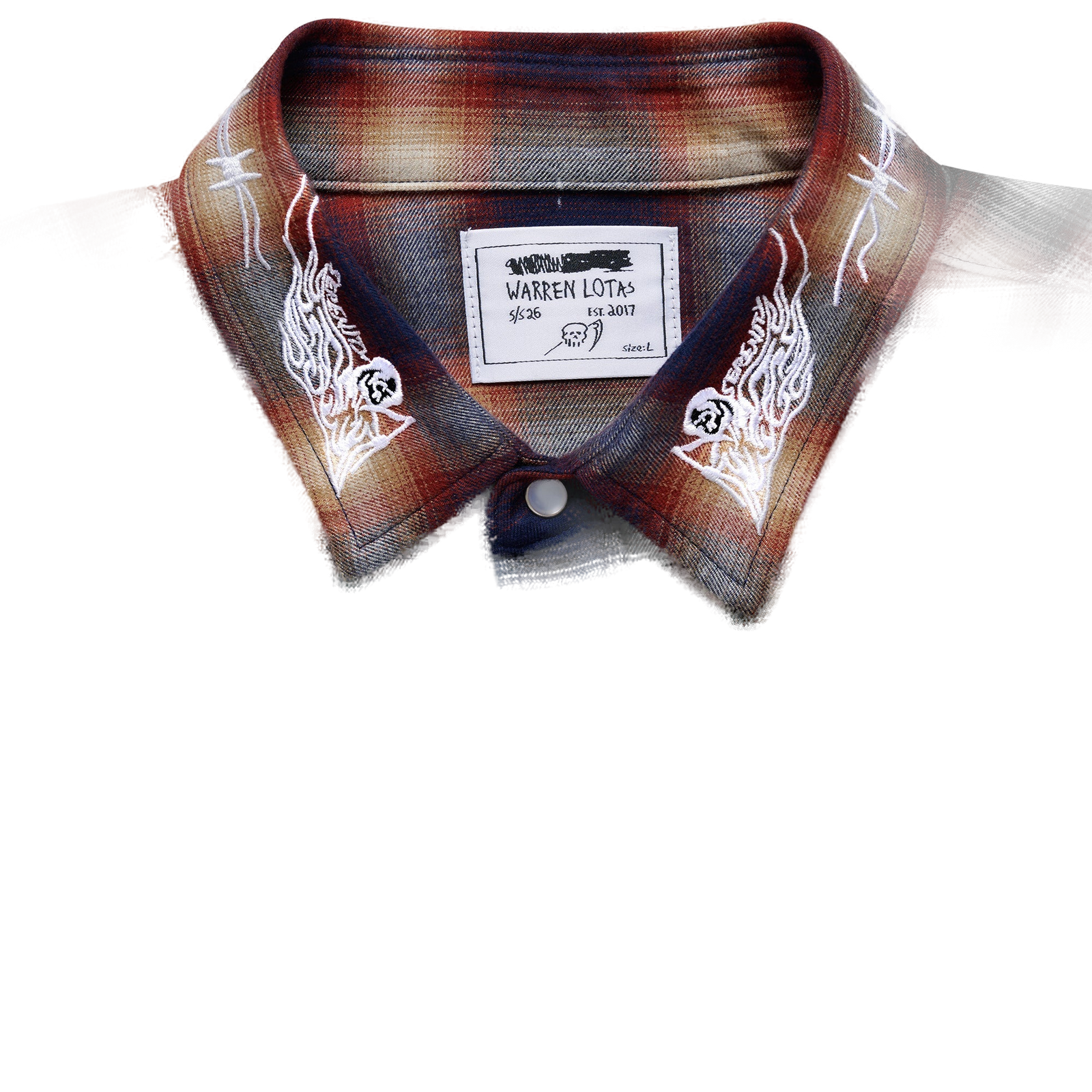 Reaper Japanese Plaid Shirt - Blue/Gold - clean background
